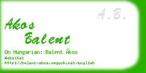 akos balent business card